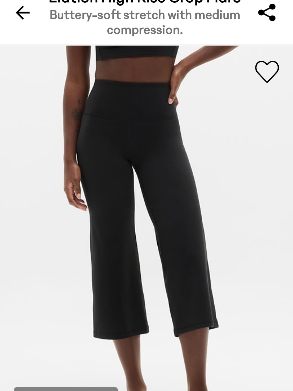 Athleta Black High-Rise Cropped Wide-Leg Pants